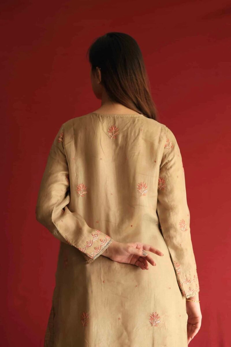 Stripe Organza Chikankari Sharara Set