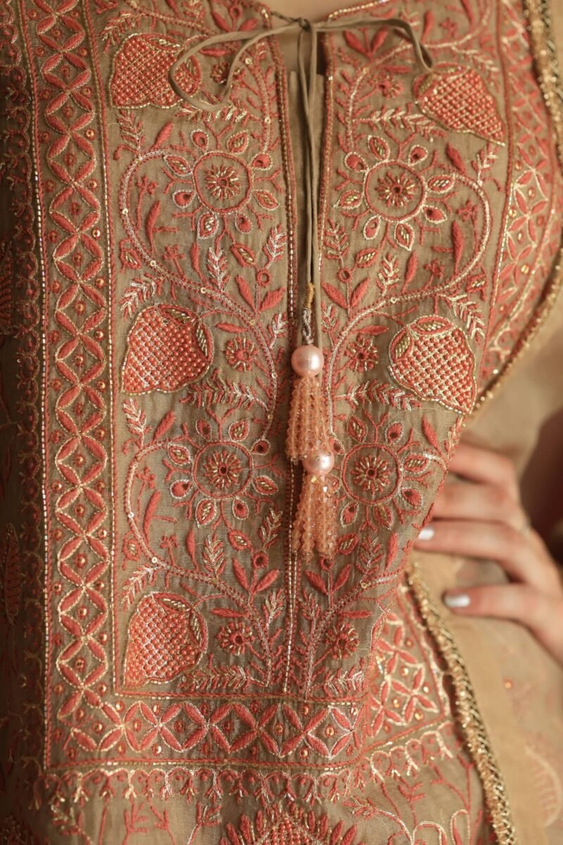 Stripe Organza Chikankari Sharara Set