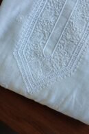Stripe Tissue Pearl Chikankari Unisex Unstitched Kurta Fabrics