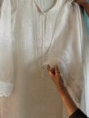 Swan White | Noor Organza Silk Chikankari Straight Cut Kurta Dupatta Set