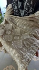 Natural Shade Fine Chikankari Ari Tissue Silk Dupatta
