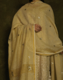 Tissue Silk Mukaish Badla Dupatta With Zari Border