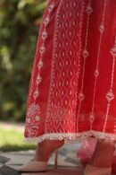 Turkish Rose Shade Noor Organza Chikankari Anarkali With Dupatta