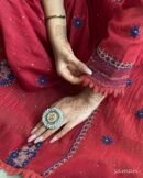 Saman Watermelon Red | Malmal Mukaish Kamdani Chikankari Stitched Kurta Dupatta Set
