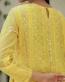 Yellow Noor Organza Badla Anarkali With Dupatta