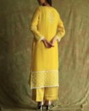 Yellow Mukaish Kamdani Noor Organza Chikankari Kurta Set