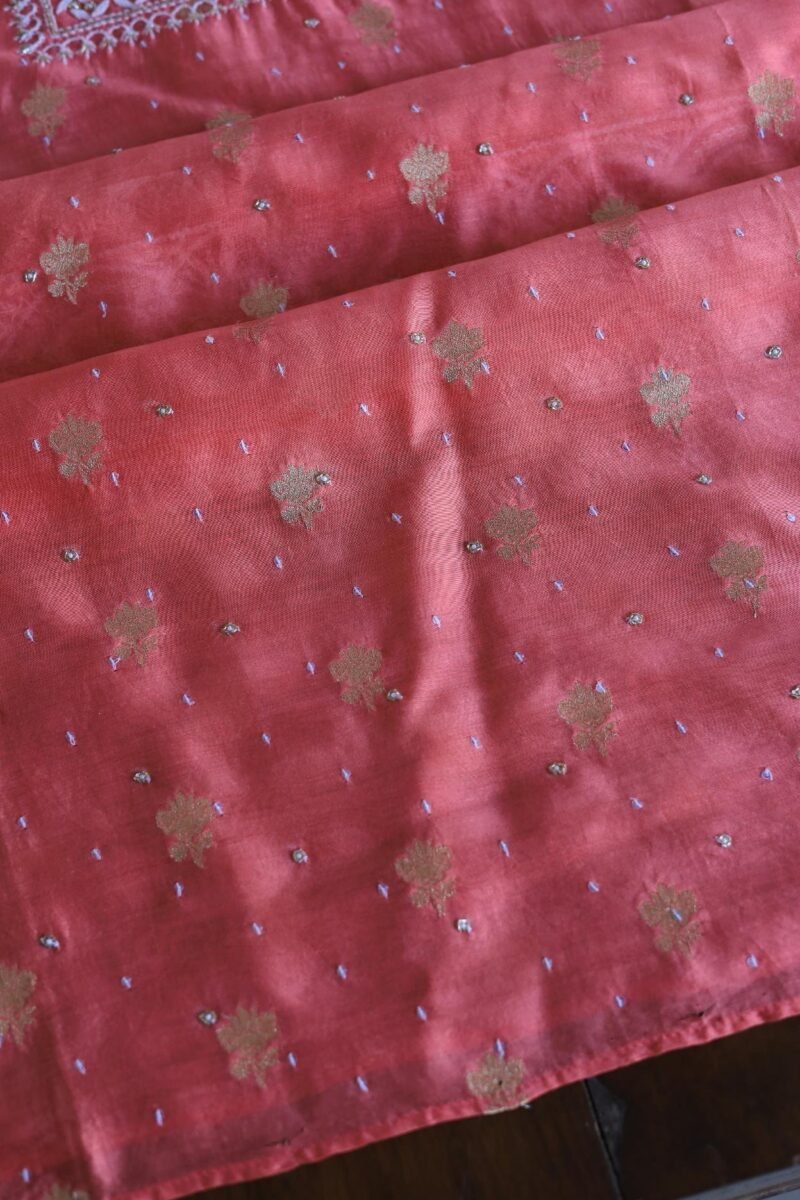 Banarasi Zari Chanderi Unstitched Chikankari Fabrics