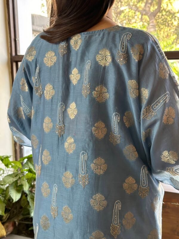 Zari Chanderi Chikankari Kaftans - Image 6