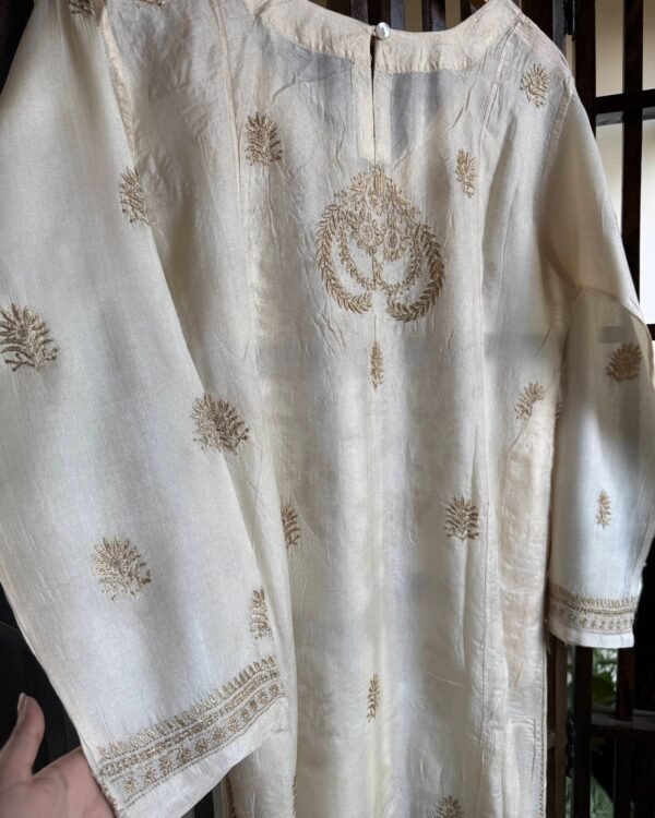 Mulberry silk resham Chikankari kurta - Image 6
