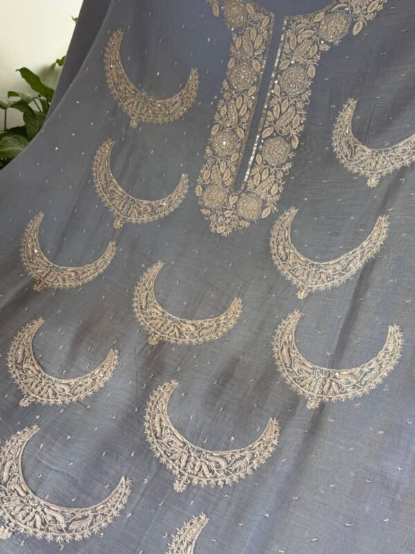 Powder Blue | Crescent Chandbala Chikankari Fabrics - Image 6
