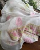 Noor Banarasi Organza Chikankari Unstitched Fabrics