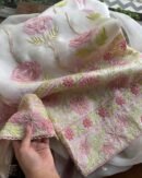 Noor Banarasi Organza Chikankari Unstitched Fabrics