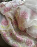 Noor Banarasi Organza Chikankari Unstitched Fabrics