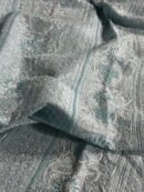 Powder Blue Linen silk Chikankari With Ari Work Unstitched Kurta Dupatta Set Copy