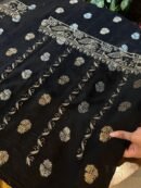 Jet Black | Zari Chanderi Chikankari Fabrics