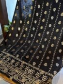 Jet Black | Zari Chanderi Chikankari Fabrics