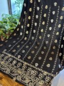 Jet Black | Zari Chanderi Chikankari Fabrics