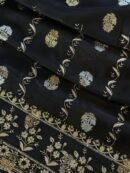 Jet Black | Zari Chanderi Chikankari Fabrics