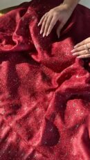 Roheen Red Tussar Silk Chikankari Unstitched Kurta Dupatta Fabrics Set