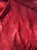 Roheen Red Tussar Silk Chikankari Unstitched Kurta Dupatta Fabrics Set