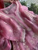 Candy Pink | Noor Organza Chikankari Anarkali