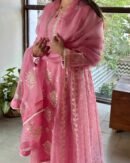 Candy Pink | Noor Organza Chikankari Anarkali