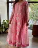 Candy Pink | Noor Organza Chikankari Anarkali
