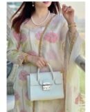 Noor Banarasi Organza Chikankari Unstitched Fabrics