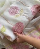 Noor Banarasi Organza Chikankari Unstitched Fabrics